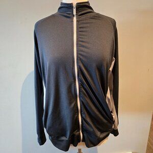 Boca Performance Full Zip Athletic Jacket | Size Medium | Black & Grey